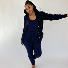 Load image into Gallery viewer, Sweater Weather Lounge Collection- 2pc Cardigan &amp; Jogger Set-Navy
