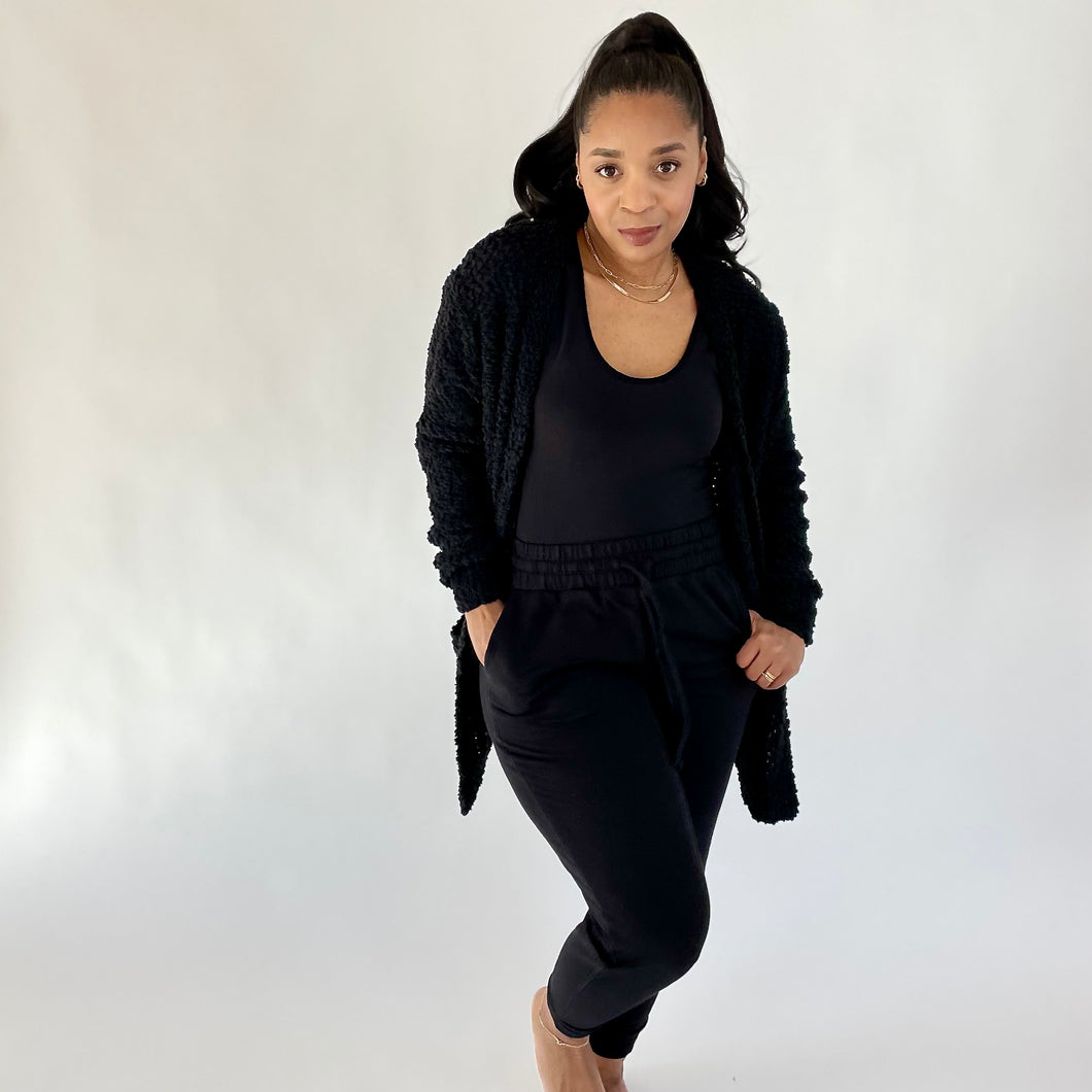 Sweater Weather Lounge Collection- 5pc Jogger & Legging Set-Black