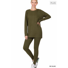 Load image into Gallery viewer, Chic and soft Crewneck Legging Sets/ Long sleeve /Loose Top PLUS
